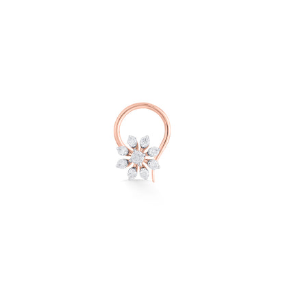 Lily Gleam Diamond & Gold Nosepin for Women