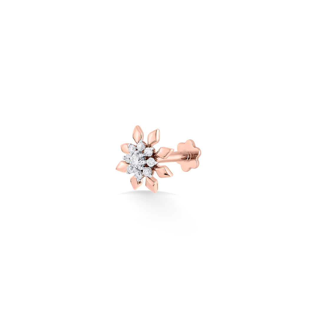 Star Spark Diamond & Gold Nosepin Screw for Women