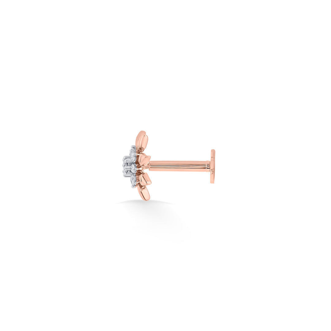 Star Spark Diamond & Gold Nosepin Screw for Women