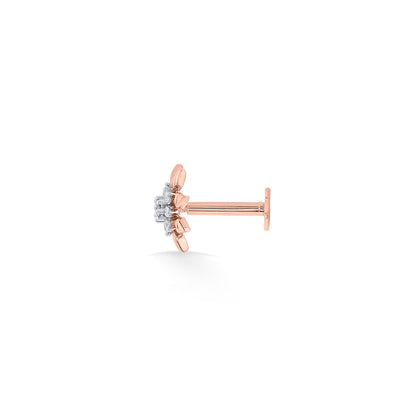 Star Spark Diamond & Gold Nosepin Screw for Women
