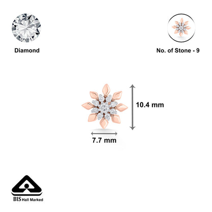 Star Spark Diamond & Gold Nosepin Screw for Women