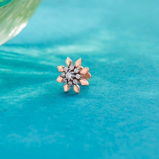 Star Spark Diamond & Gold Nosepin Screw for Women