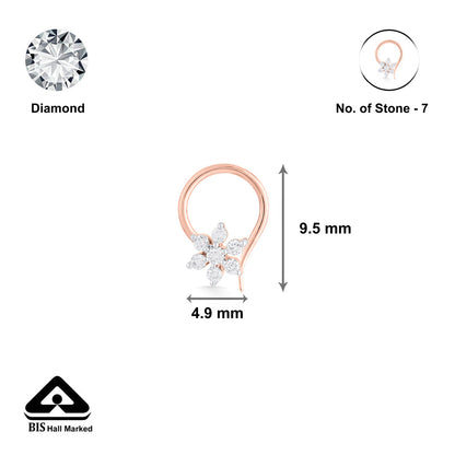Bloom Shine Diamond & Gold Nosepin for Women