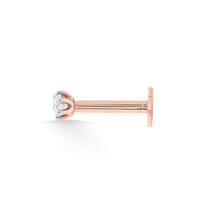 Petunia Frost Diamond & Gold Nosepin Screw for Women