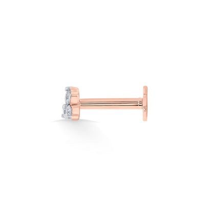 Triple Gleam Diamond & Gold Nosepin Screw for Women