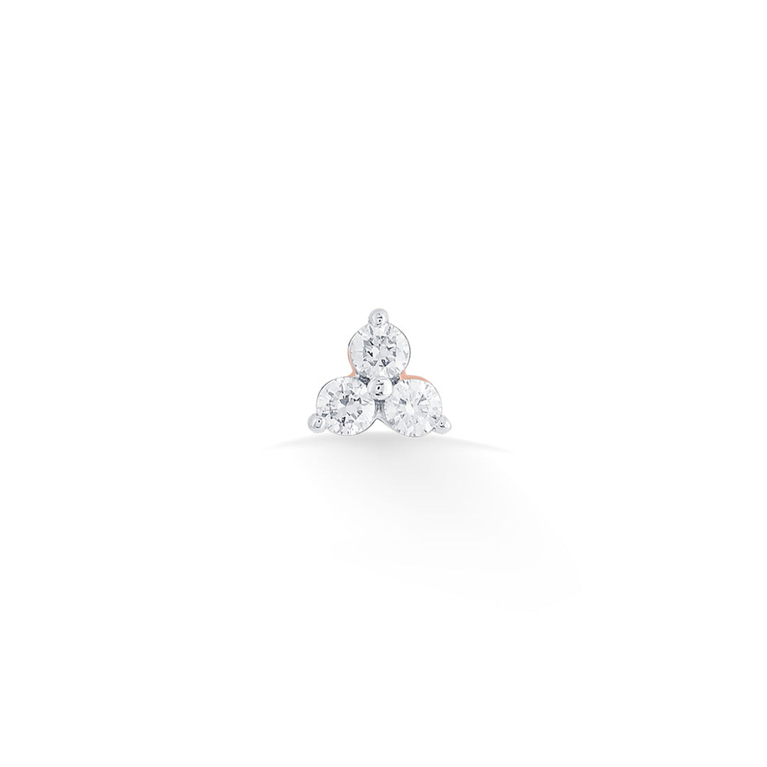 Triple Gleam Diamond & Gold Nosepin Screw for Women