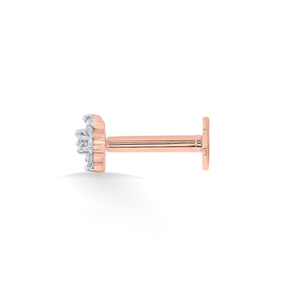 Crystal Bloom Diamond & Gold Nosepin Screw for Women