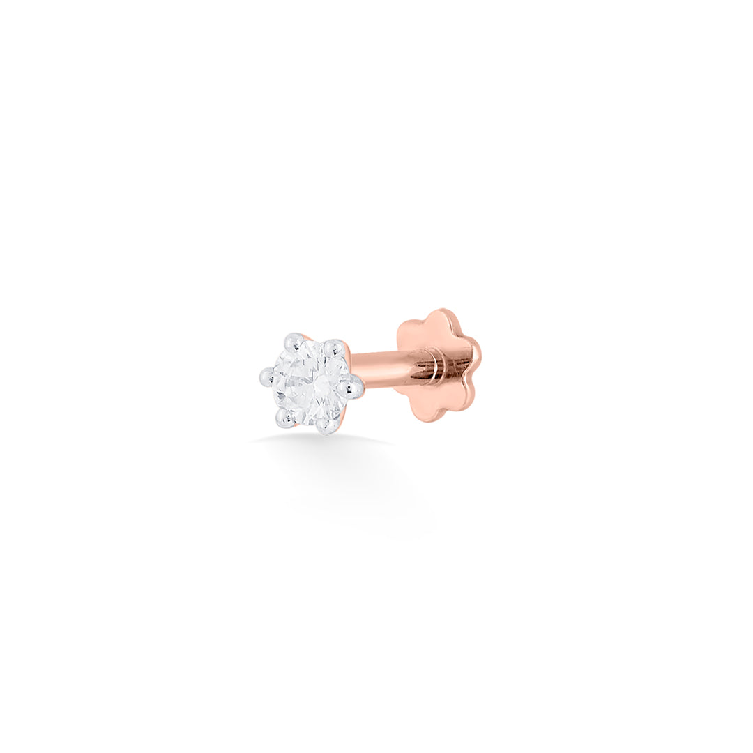 Pearl Glow Diamond & Gold Nosepin Screw for Women
