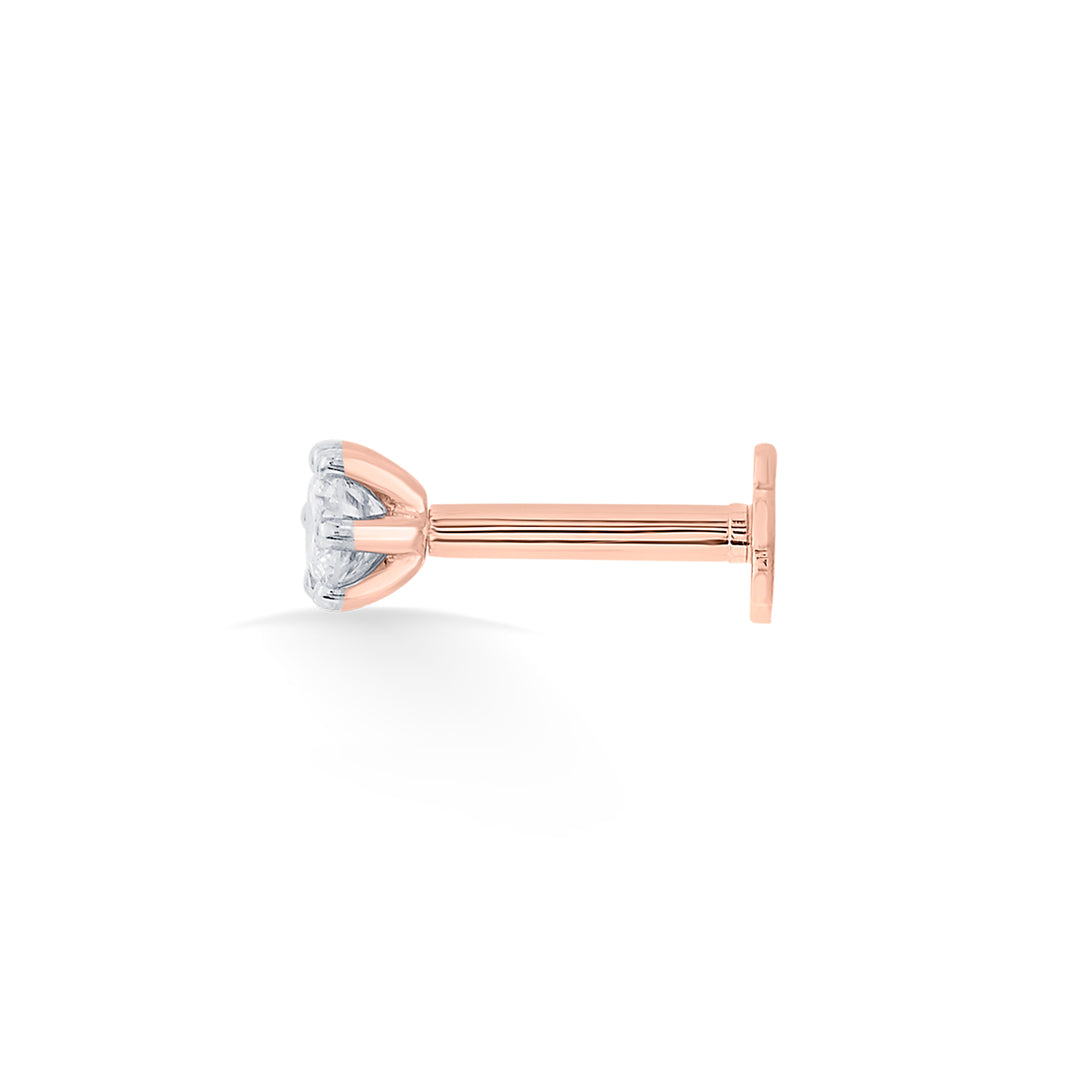 Pearl Glow Diamond & Gold Nosepin Screw for Women