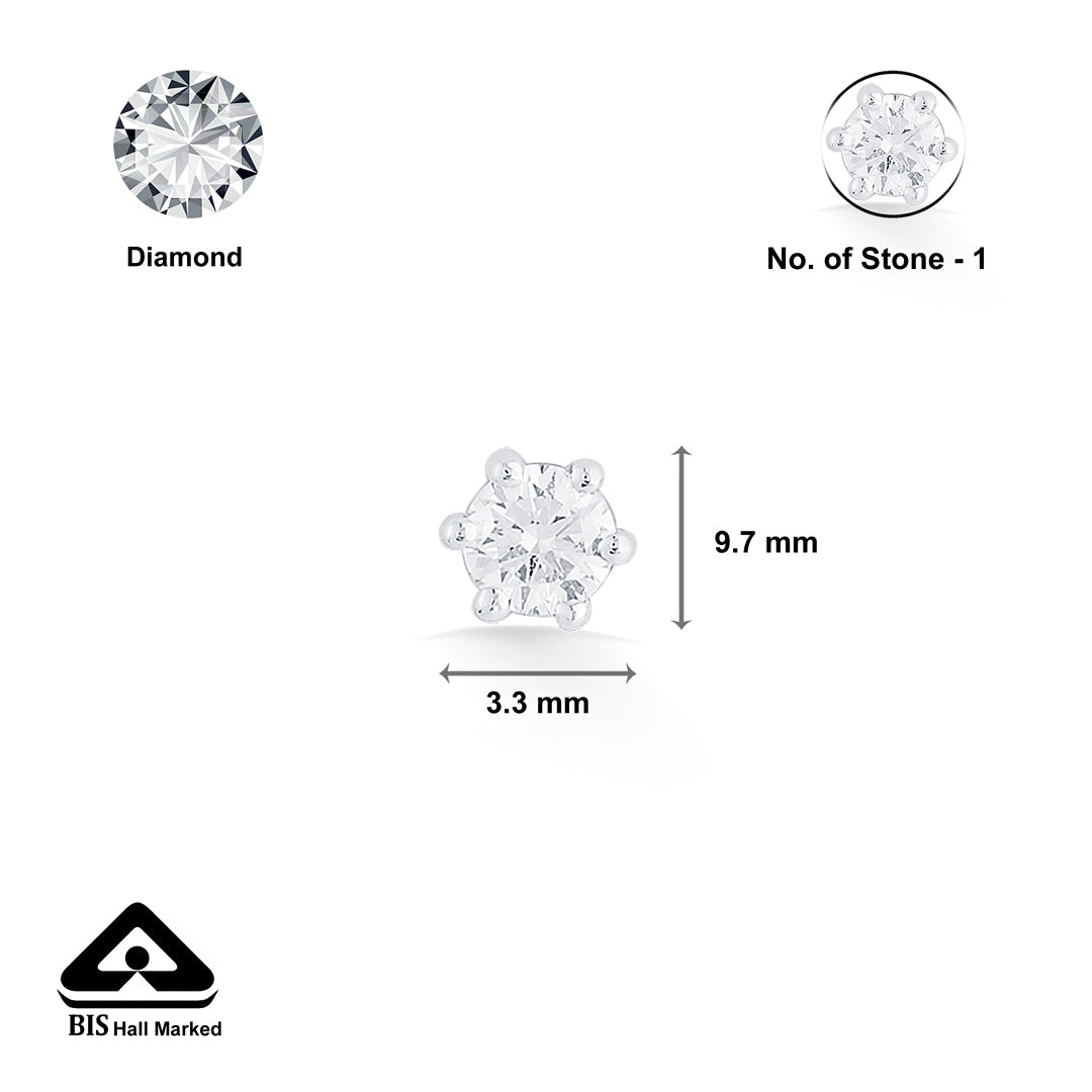 Pearl Glow Diamond & Gold Nosepin Screw for Women