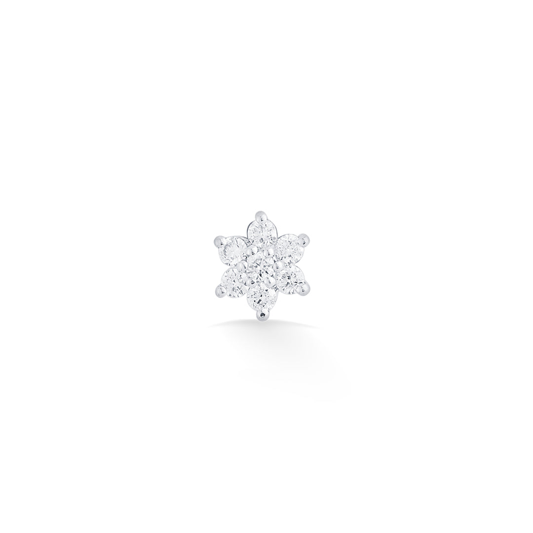 Floral Spark Diamond & Gold Nosepin Screw for Women