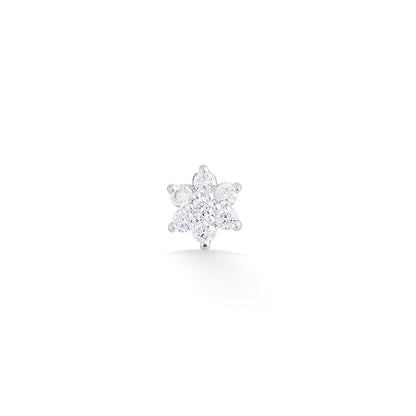 Floral Spark Diamond & Gold Nosepin Screw for Women
