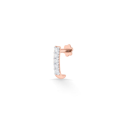 Gleam Line Diamond & Gold Nosepin Screw for Women