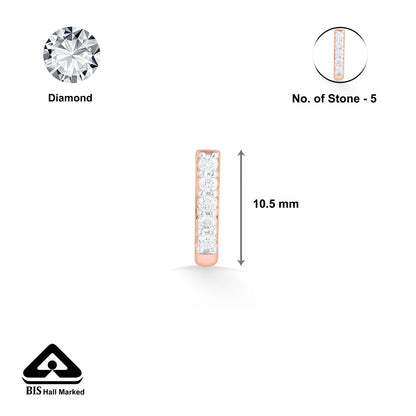 Gleam Line Diamond & Gold Nosepin Screw for Women