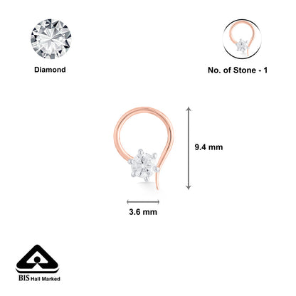 Belle Shine Diamond & Gold Nosepin for Women