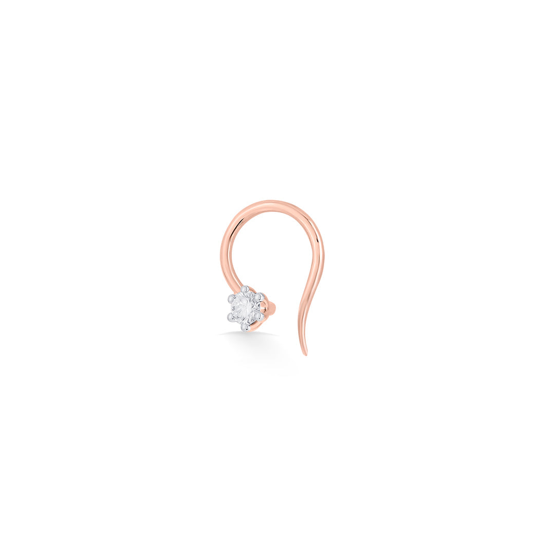 Morning Dew Diamond & Gold Nosepin Screw for Women