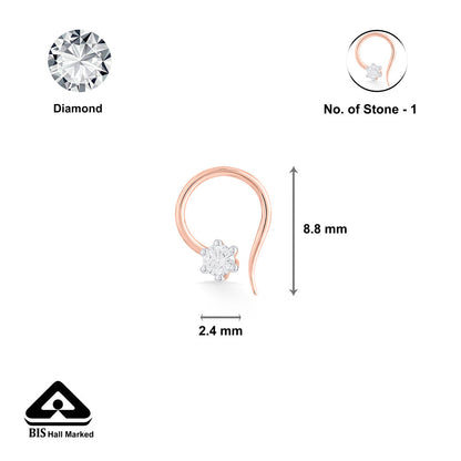Morning Dew Diamond & Gold Nosepin Screw for Women