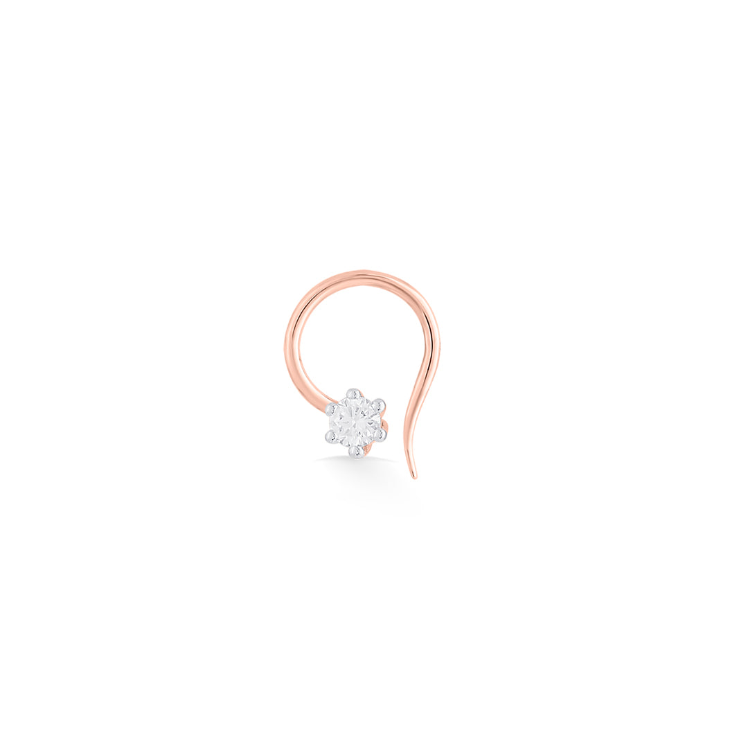 Morning Dew Diamond & Gold Nosepin Screw for Women