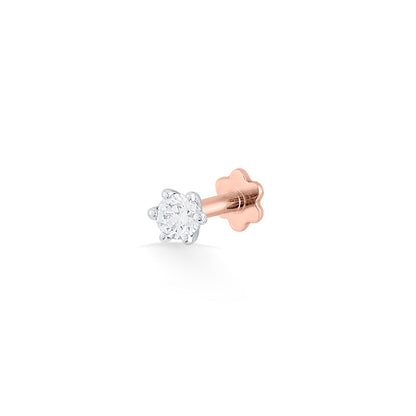 Aura Gleam Diamond & Gold Nosepin Screw for Women
