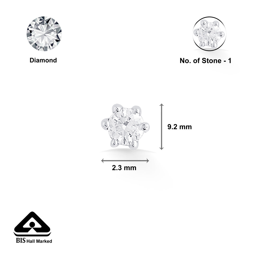 Aura Gleam Diamond & Gold Nosepin Screw for Women