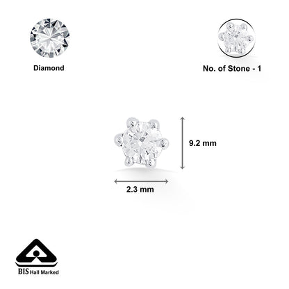 Aura Gleam Diamond & Gold Nosepin Screw for Women