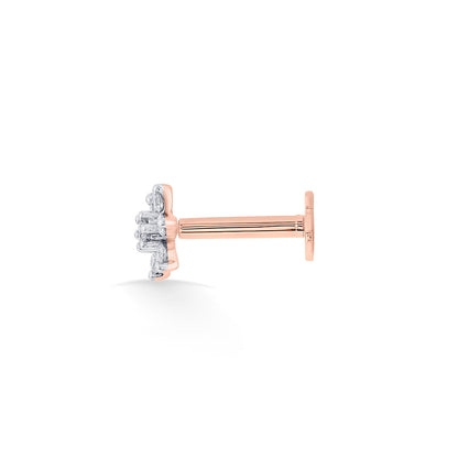 Petal Spark Diamond & Gold Nosepin Screw for Women