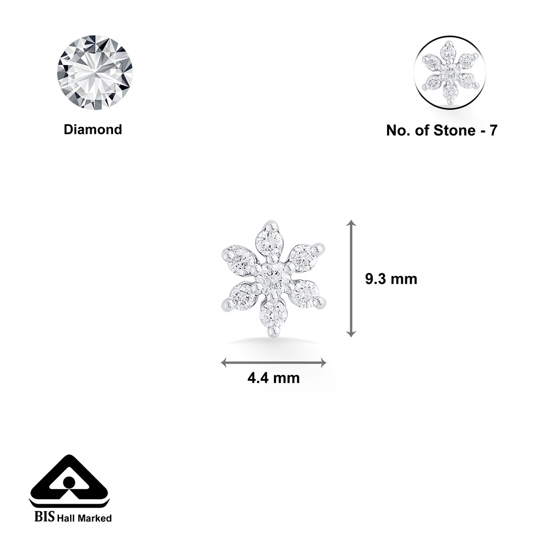 Petal Spark Diamond & Gold Nosepin Screw for Women