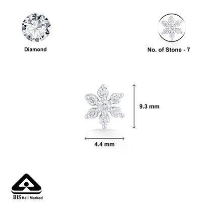 Petal Spark Diamond & Gold Nosepin Screw for Women
