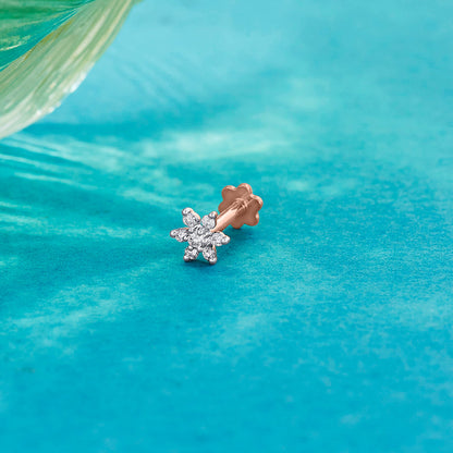 Petal Spark Diamond & Gold Nosepin Screw for Women