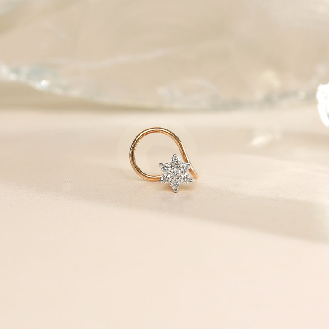 Nova Star Diamond & Gold Nosepin for Women