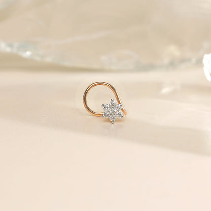Nova Star Diamond & Gold Nosepin for Women