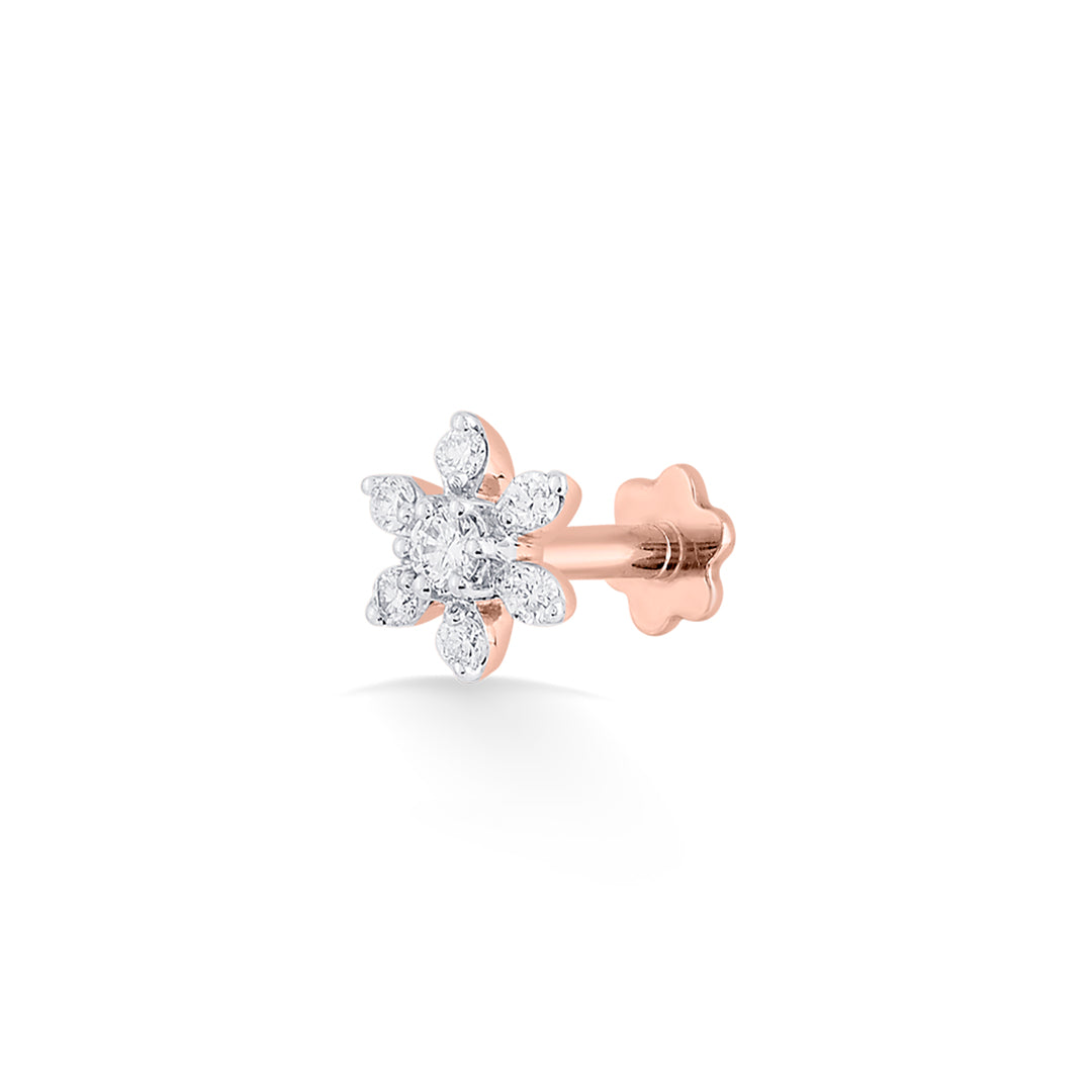 Spark Bud Diamond & Gold Nosepin Screw for Women