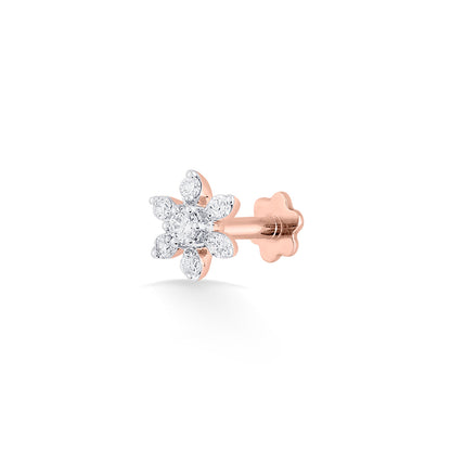Spark Bud Diamond & Gold Nosepin Screw for Women