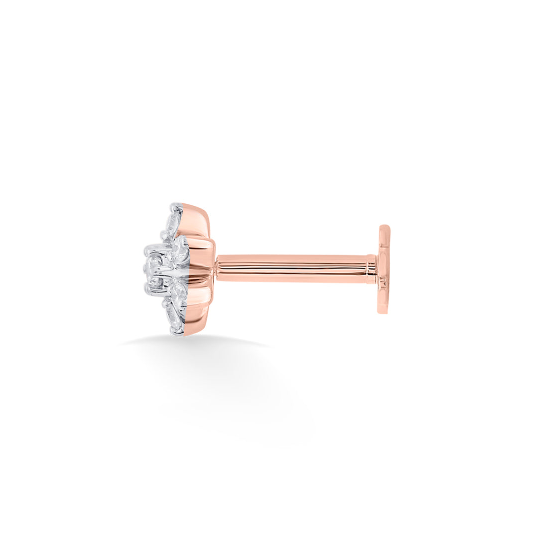 Spark Bud Diamond & Gold Nosepin Screw for Women