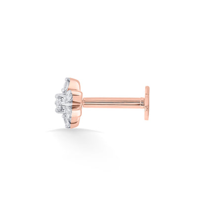 Spark Bud Diamond & Gold Nosepin Screw for Women