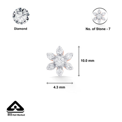 Spark Bud Diamond & Gold Nosepin Screw for Women