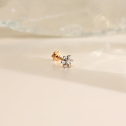 Spark Bud Diamond & Gold Nosepin Screw for Women