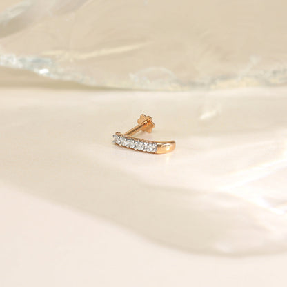 Axis Shine Diamond & Gold Nosepin Screw for Women