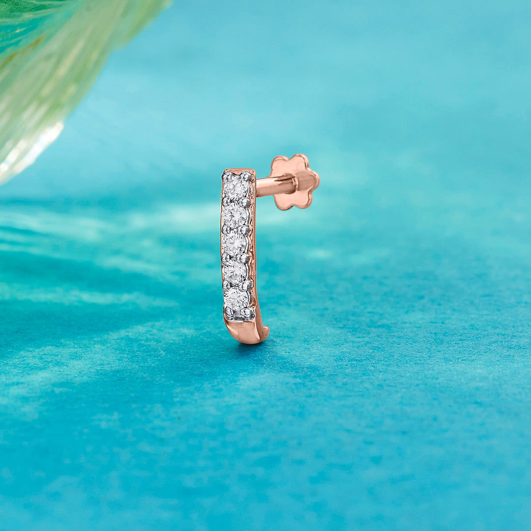 Axis Shine Diamond & Gold Nosepin Screw for Women