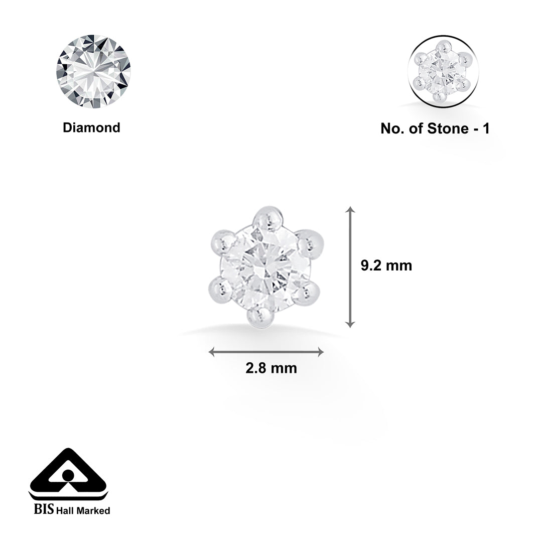 Bloom Spark Diamond & Gold Nosepin Screw for Women
