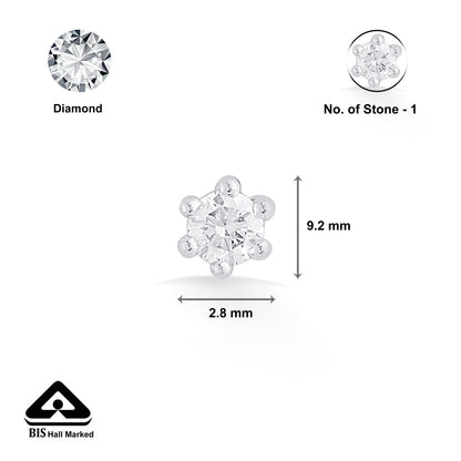 Bloom Spark Diamond & Gold Nosepin Screw for Women