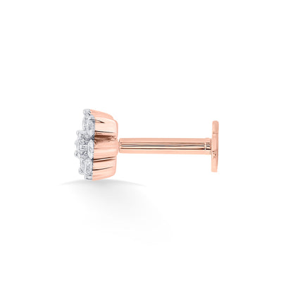 Crystal Bloomlet Diamond & Gold Nosepin Screw for Women