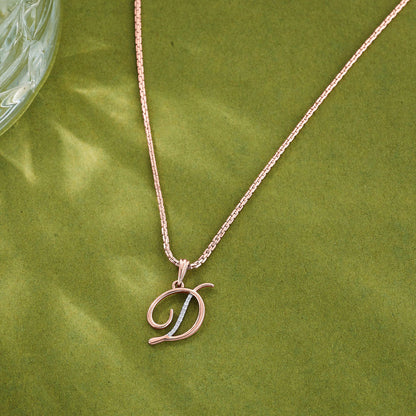 Dream D Diamond & Gold Alphabet Pendant for Women