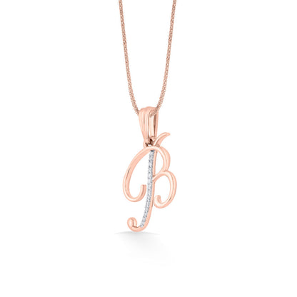 Bloom B Diamond & Gold Alphabet Pendant for Women