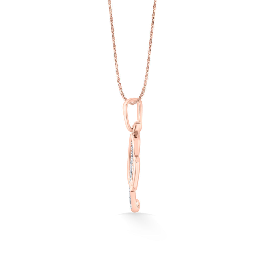 Bloom B Diamond & Gold Alphabet Pendant for Women
