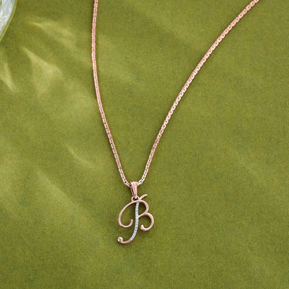 Bloom B Diamond & Gold Alphabet Pendant for Women