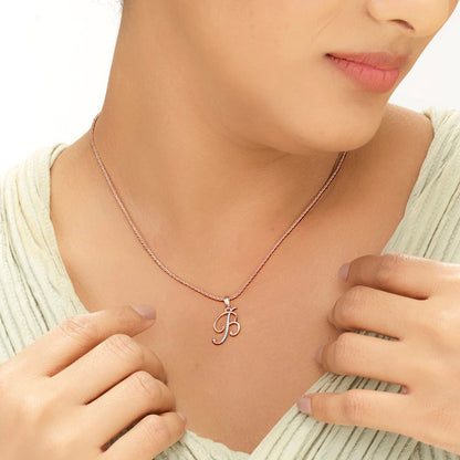 Bloom B Diamond & Gold Alphabet Pendant for Women