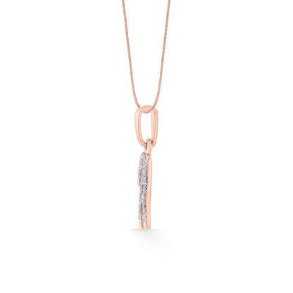 Halo H Diamond & Gold Alphabet Pendant for Women
