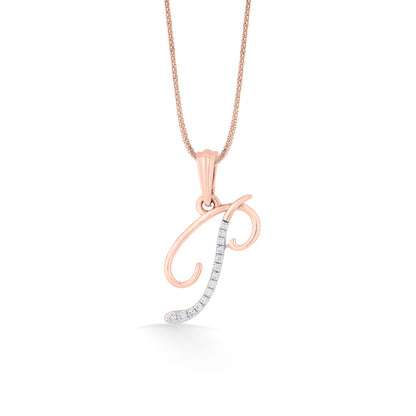 Prime P Diamond & Gold Alphabet Pendant for Women
