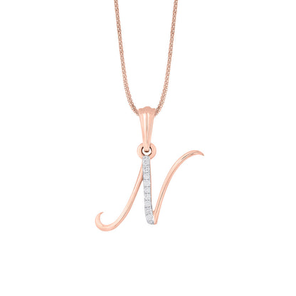 Nova N Diamond & Gold Alphabet Pendant for Women